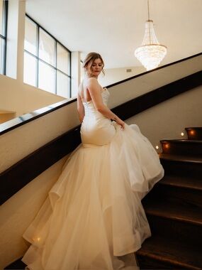Hayley Paige Occasions Strapless Mermaid Wedding Dress in White